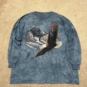 Vintage The Mountain Eagle Flying through Mountains Long Sleeve XL